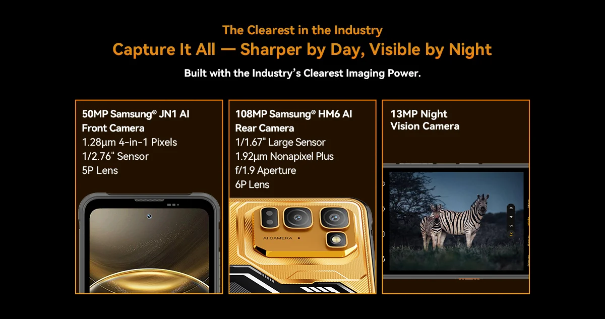 Blackview FORT 5 The Lightest 108MP Rugged Lmaging Flagship Android 16 36GB(12+24)+256GB 6.78" HD+ IPS 5000mAh NFC 33W