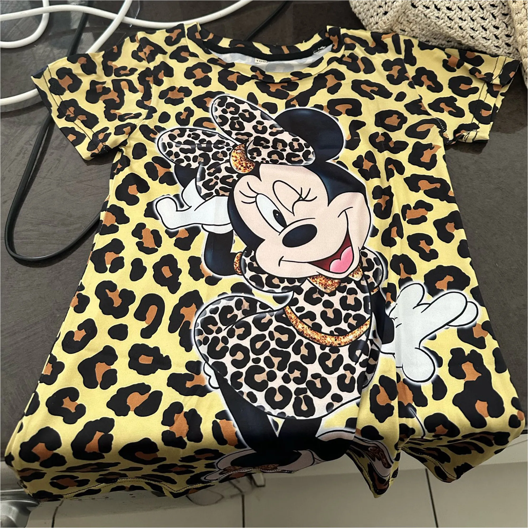 Minnie Mouse Dress Leopard Print Christmas Party Dresses Kids Girls Birthday Gifts 2-8Y Children Girls Dress Baby Girl Clothes girls dress kids clothes