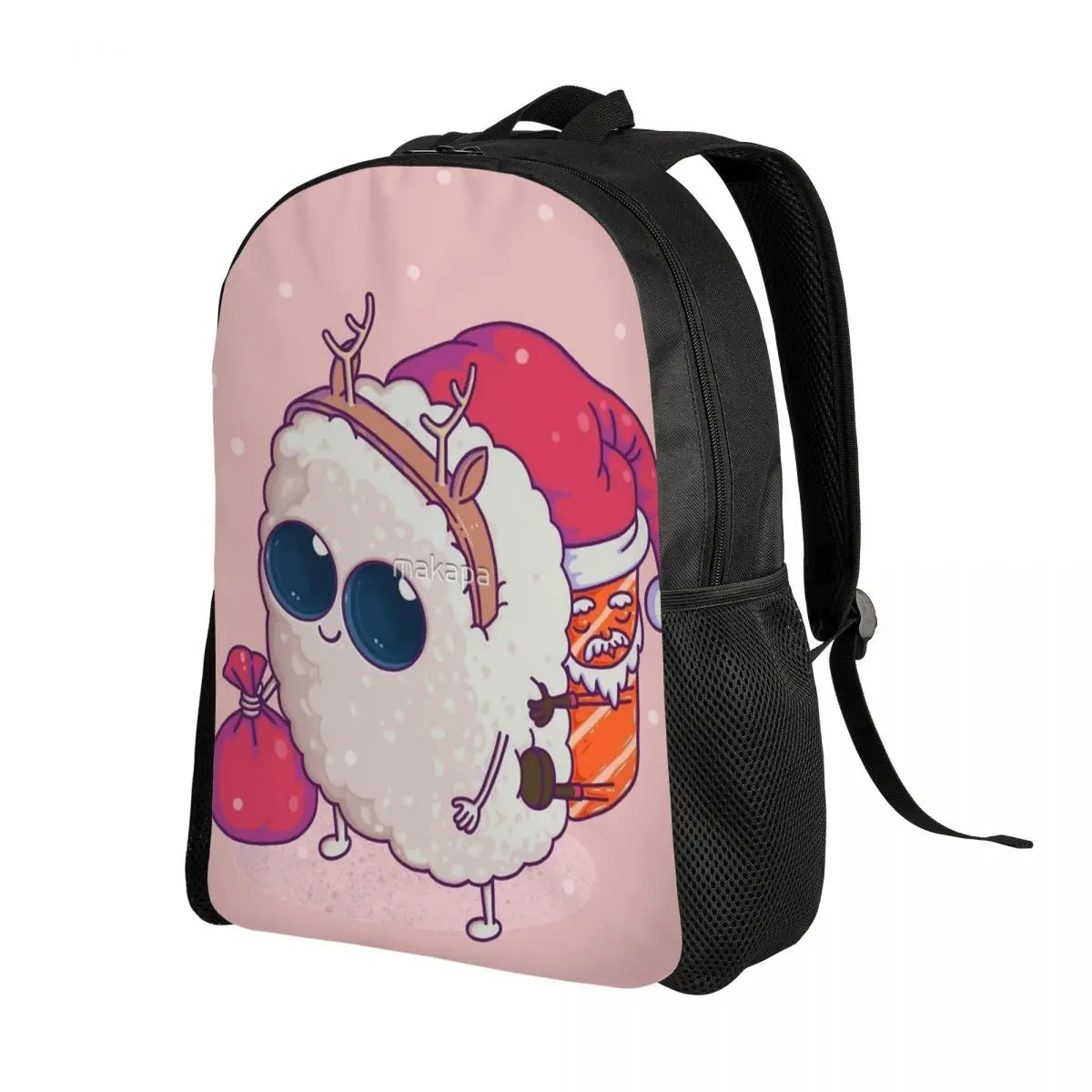 

Рюкзак для суши счастливого Санты с регулируемым плечевым ремнем стильный легкий большой емкости