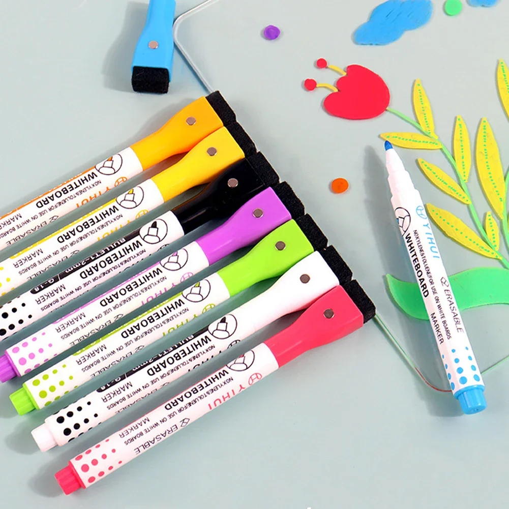 마그네틱 건식 지우기 마커 화이트보드 마커 펜, 사무실 학교 화이트보드 문구,..