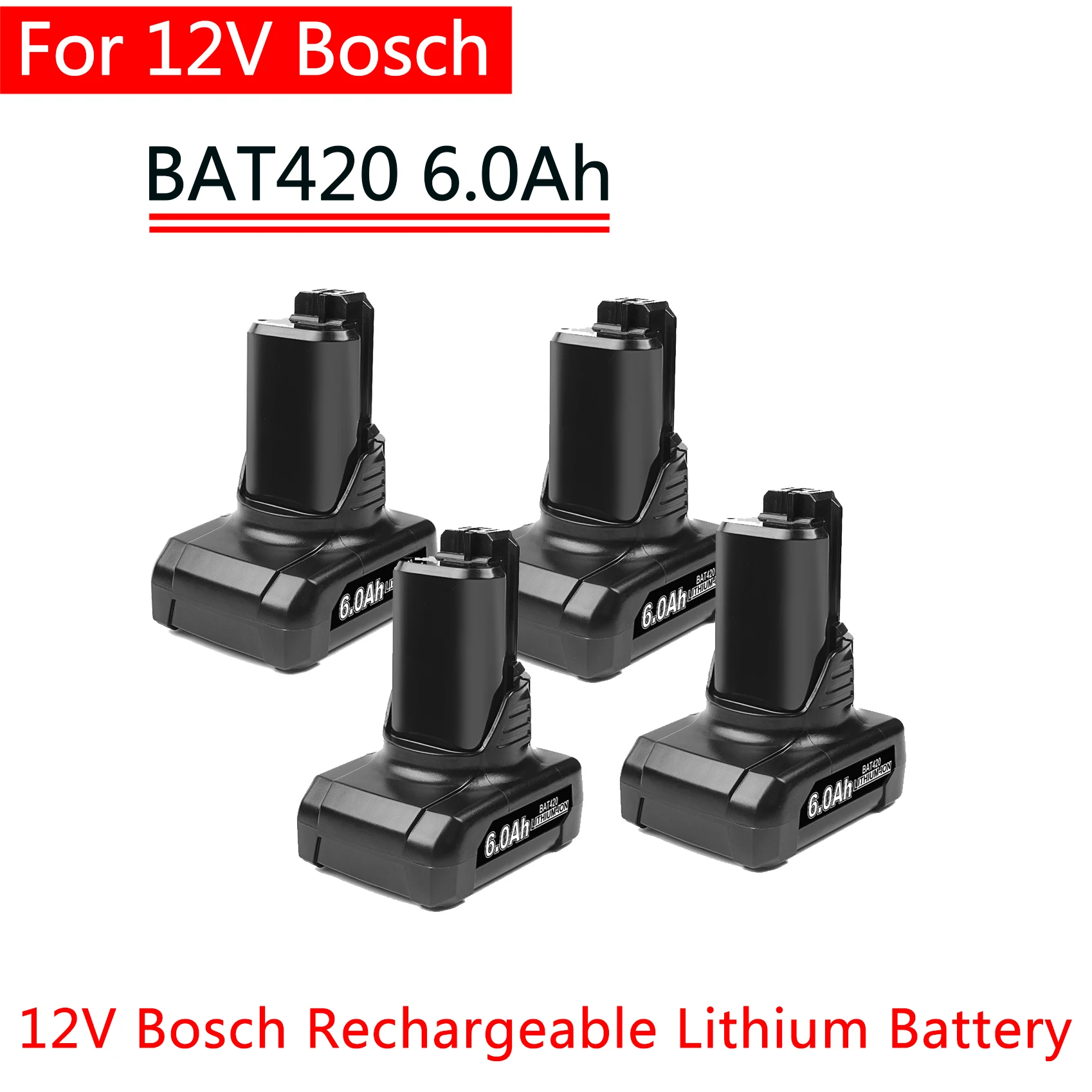 12V Bosch 6.0Ah Li-ion BAT420 Replacement Battery for Bosch BAT411