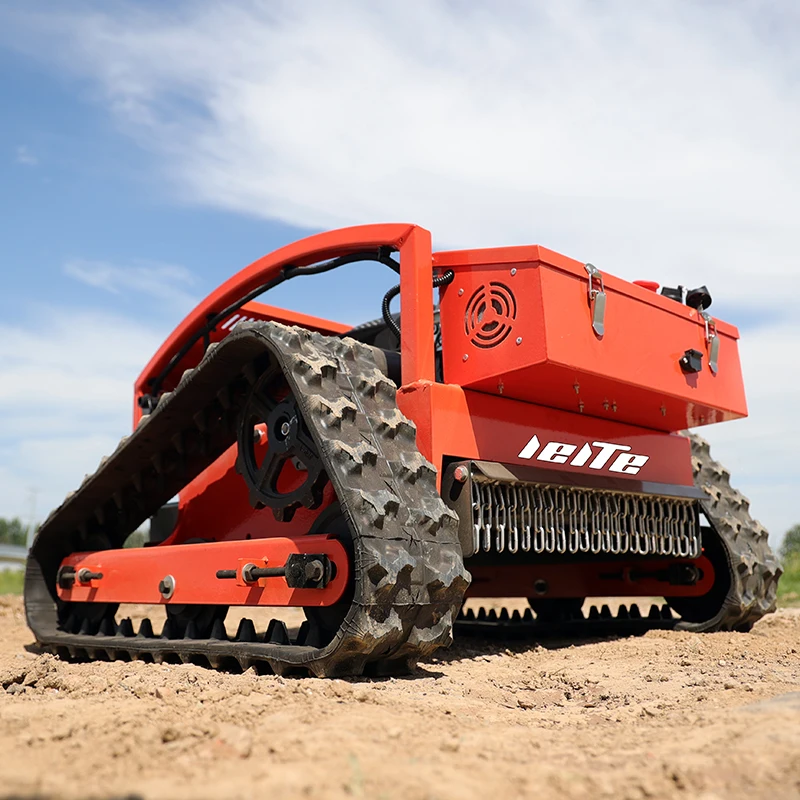 

robot lawn mower cordless wireless rubber crawler mower Grass Cutting Machine Factory customized delivery