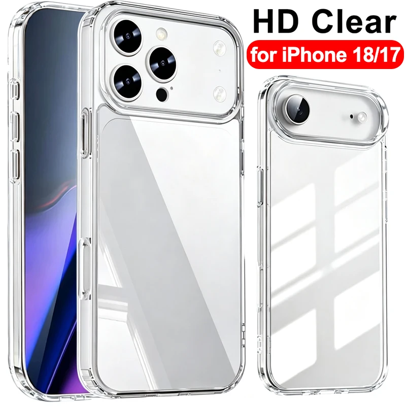 Ultra-Thin Clear Shockproof Phone Case with Transparent Back and Hard PC Bumper