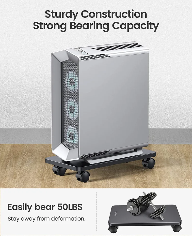 RS480 Carrello Portatile Per CPU - 4 Ruote Con Bloccaggio, Regolabile 160-300mm, Portata 25kg - Foto 4