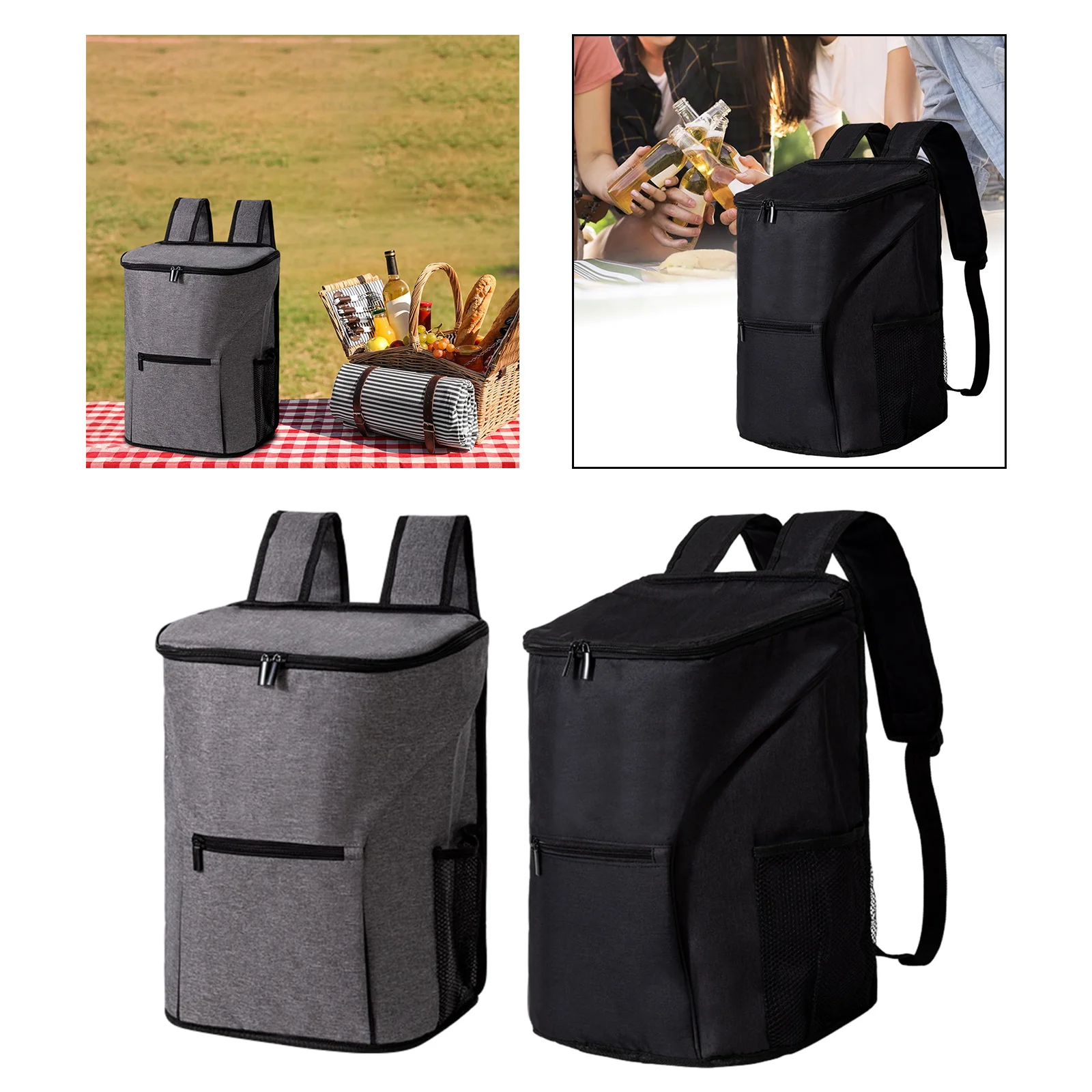 Waterproof Insulated Cooler Bags Thermal Backpack Zipper Cooler Lunch Beer Pouch for Outdoor Camping BBQ Picnic Travel Beach