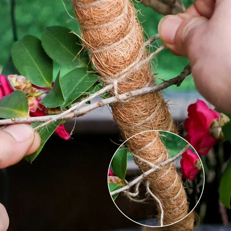80/100/120cm Bendable Plant Stakes Plant Climbing Pole Coconut Fibre Moss Rod Indoor Support Growth Sticks Garden Tools plant stakes
