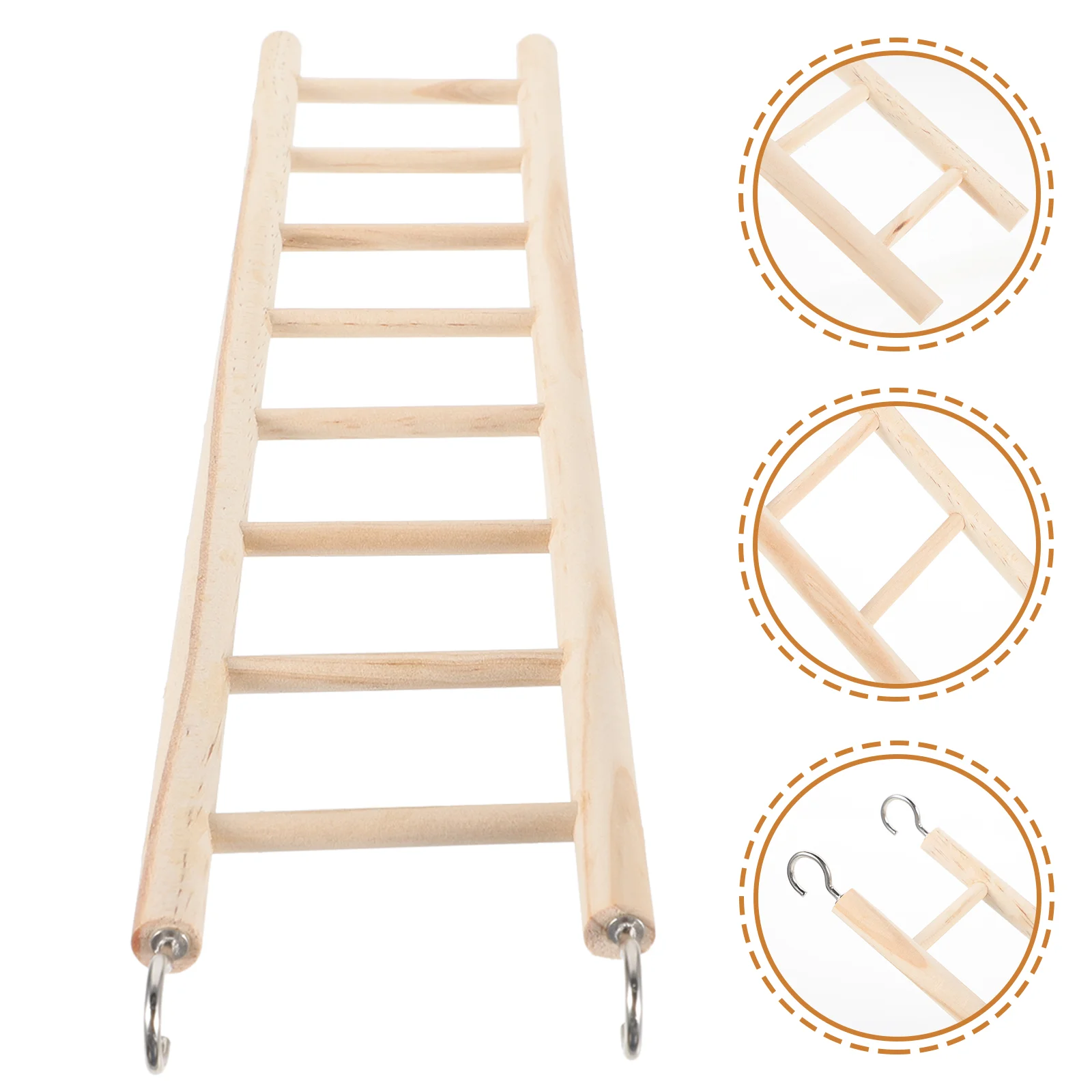 

Parrot Cage Ladder Wood Bird Ladder Bird Biting Ladder Birds Grinding Toy Bird Climbing Ladder Birdcage Hanging Pet Supplies
