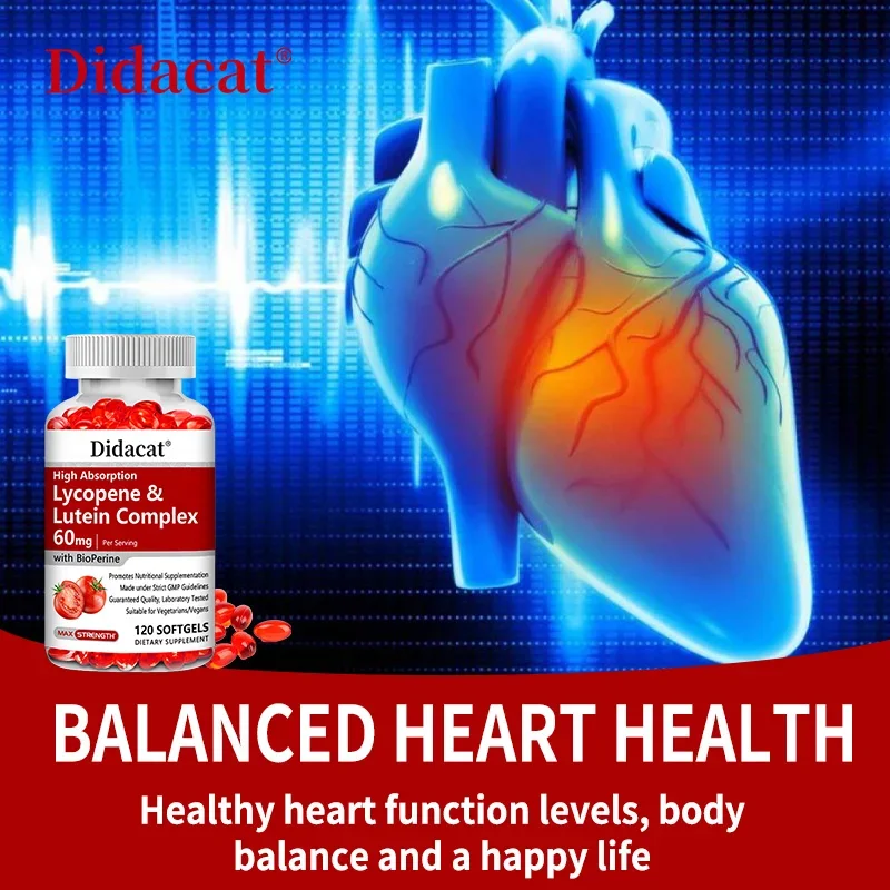 Natural Tomato Benefits Prostate Health, Immune System, Heart Health, Vision Support-Lycopene & Lutein Complex Antioxidant