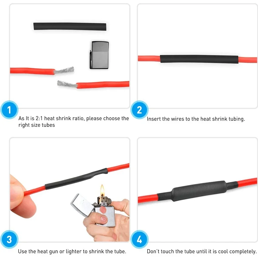 Heat Shrink Tubing 127pcs 2:1 Thermoresistant Car Cable Insulation Polyolefin