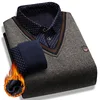 Men's Plush Sweater Autumn Winter Fake Two Piece Pullover Polo Shirt Collar Fleece Thick Warm Top Clothes Casual Jumpers 5