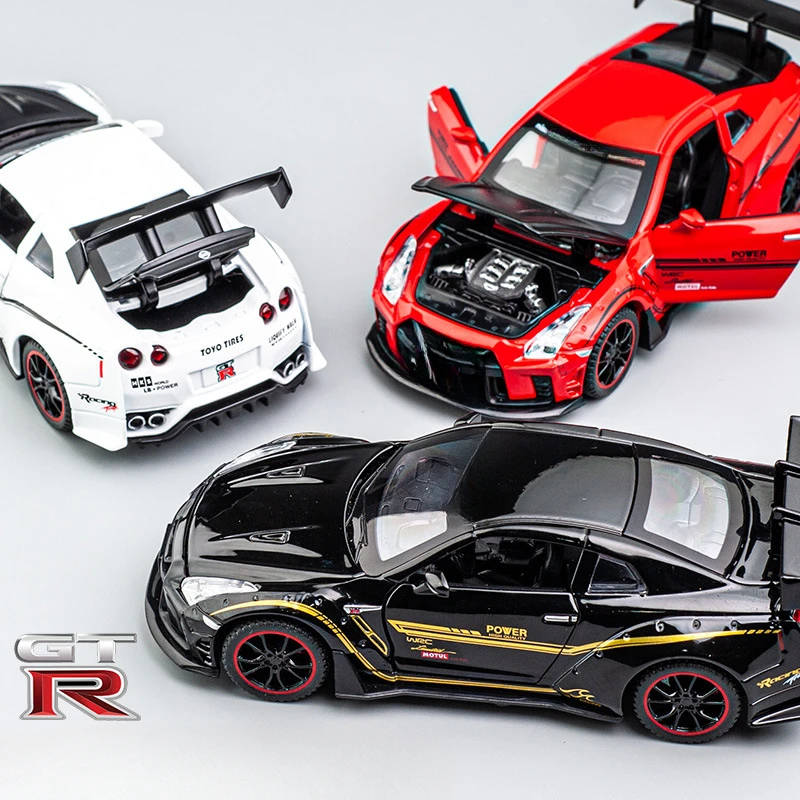 1/32 1/24 GTR R35 Racing Car Model Toy Alloy Diecast & Toy Vehicles Children Kids Toys Car with Sound and Light for Boys Gifts 5