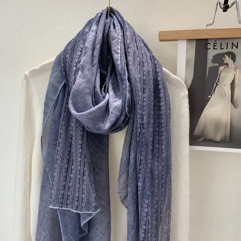 VREOVOR Sanfter Spitzen-Leinen-dünner Schal, modischer Damen-Außenschal, frühes Frühlings- und Sommer-Geschenk im ausländischen Stil – Detail 31