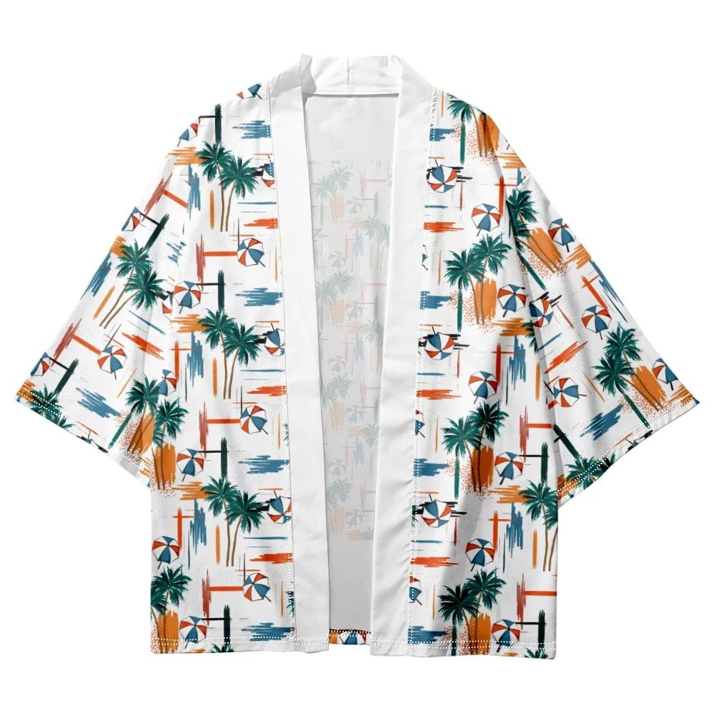 

Men Kimono Coat Vintage Japanese Style Robe Rayon Home Clothing Summer Male Bathrobe Casual Loose Cardigan Shirts Yukata