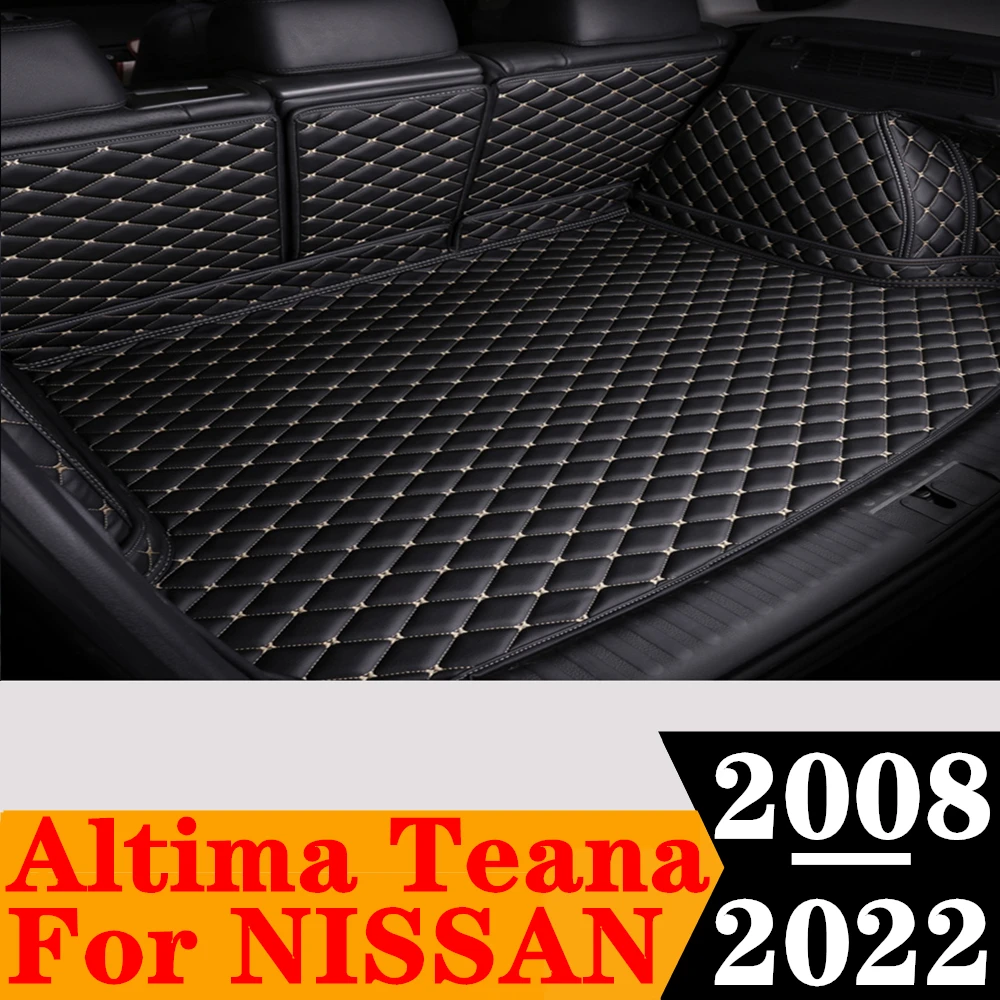 

Sinjayer Waterproof Highly Covered Car Trunk Mat Tail Boot Pad Carpet High Side Rear Cargo Liner For NISSAN Altima Teana 2008-22