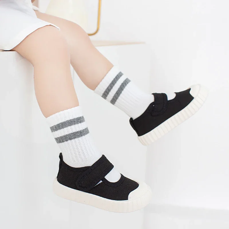 Children White Black Sport Ankle Socks Cotton School Tube Socks for Baby Infant Toddler Kids Boys Girls 0-6 Years Old Clothes