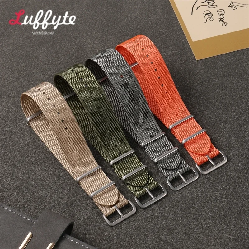 Durable Ribbed Nylon Watch Strap - Military-Style Watchband Accessory