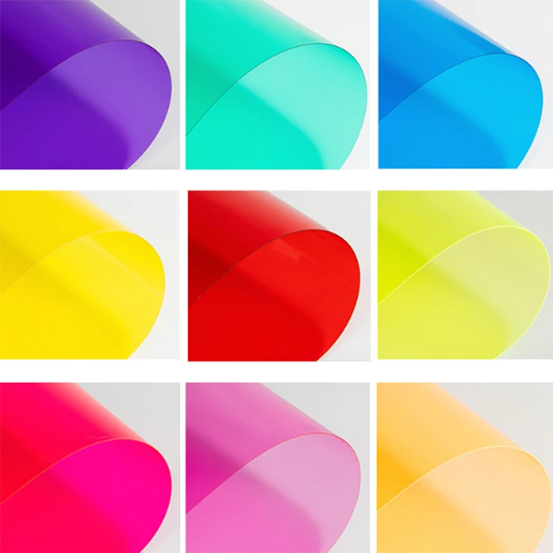 A4 Waterproof Colored Transparent Film - Durable 0.3mm Translucent PVC Sheet