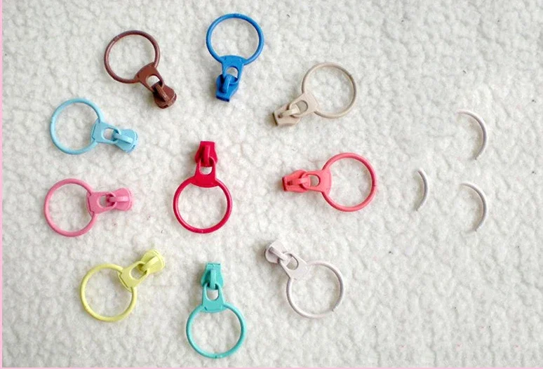 10PCS 3 # O Rings Zipper Sliders for Resin Zippers Zipper Head Zip Repair Kits DIY Bag Sewing Accessories