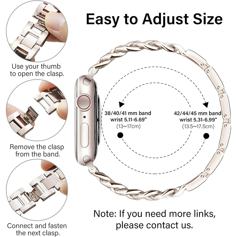 Stainless Steel Metal Chain Apple Watch Strap Bracelet