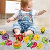 Wooden Animals Caterpillar Eat Fruits String Threading Beads Montessori Toddler Preschool Activities Lacing Toys for Kids 6