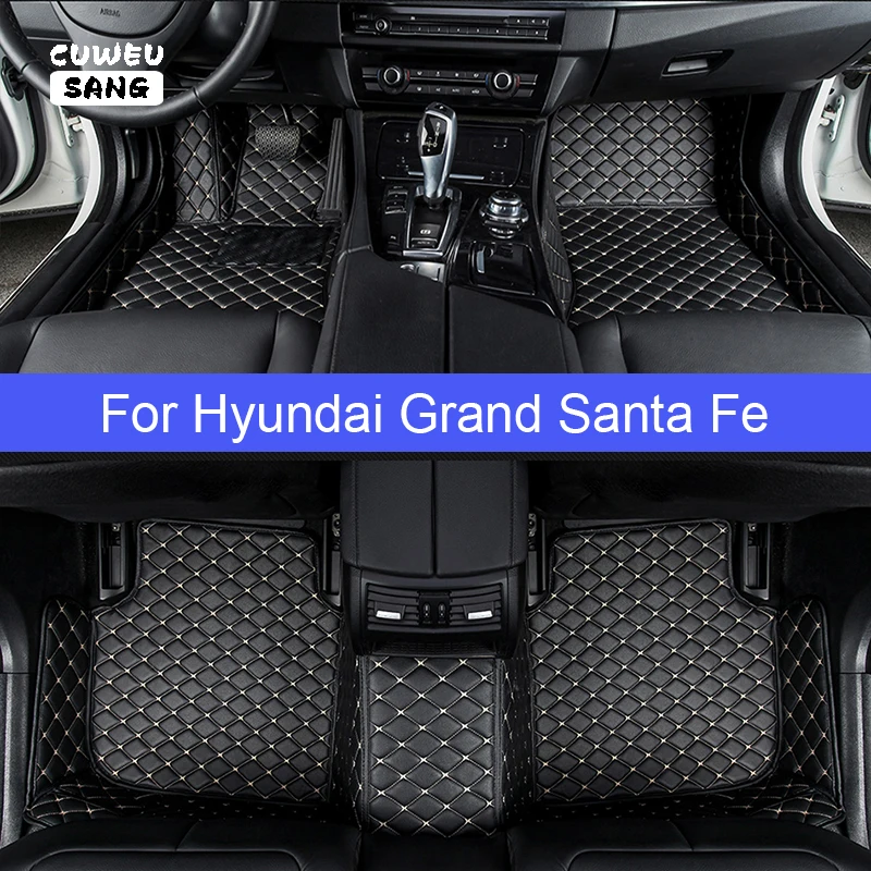 CUWEUSANG Car Floor Mats For Hyundai Grand Santa Fe Foot Coche