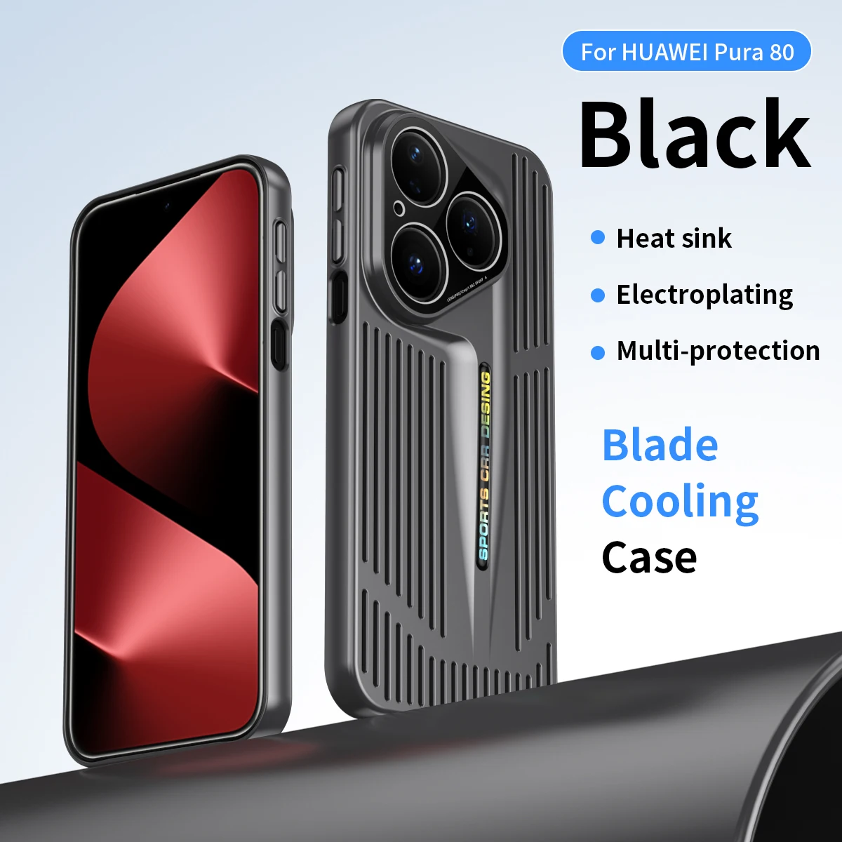 Blade Heat Dissipation Shockproof Cooling Phone Case - Micro Matte Hard Back Cover