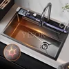 Embossed Honeycomb Flying Rain Waterfall Sink Handmade Kitchen 304 Stainless Steel Large Single Slot Vegetable Wash Basin Sink 5