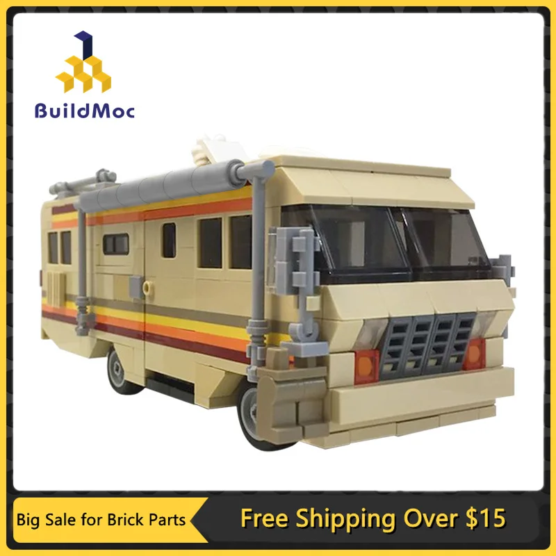 

Конструктор MOC Breaking Bad RV-корабль Krystal, модель грузовика на колесах, модель автомобиля «сделай сам», искусственная игрушка, детский подарок
