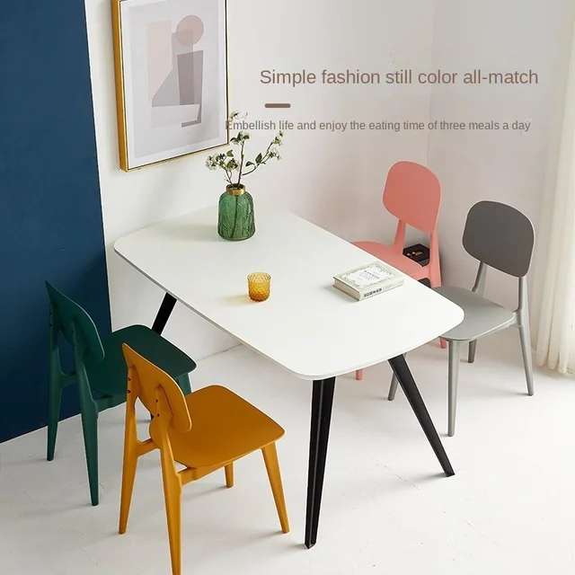 X&D Minimalist Load-bearing Large PP Material Dining Chair Outdoor Leisure Backrest Dining Stool Modern Minimalist Makeup Chairs 6