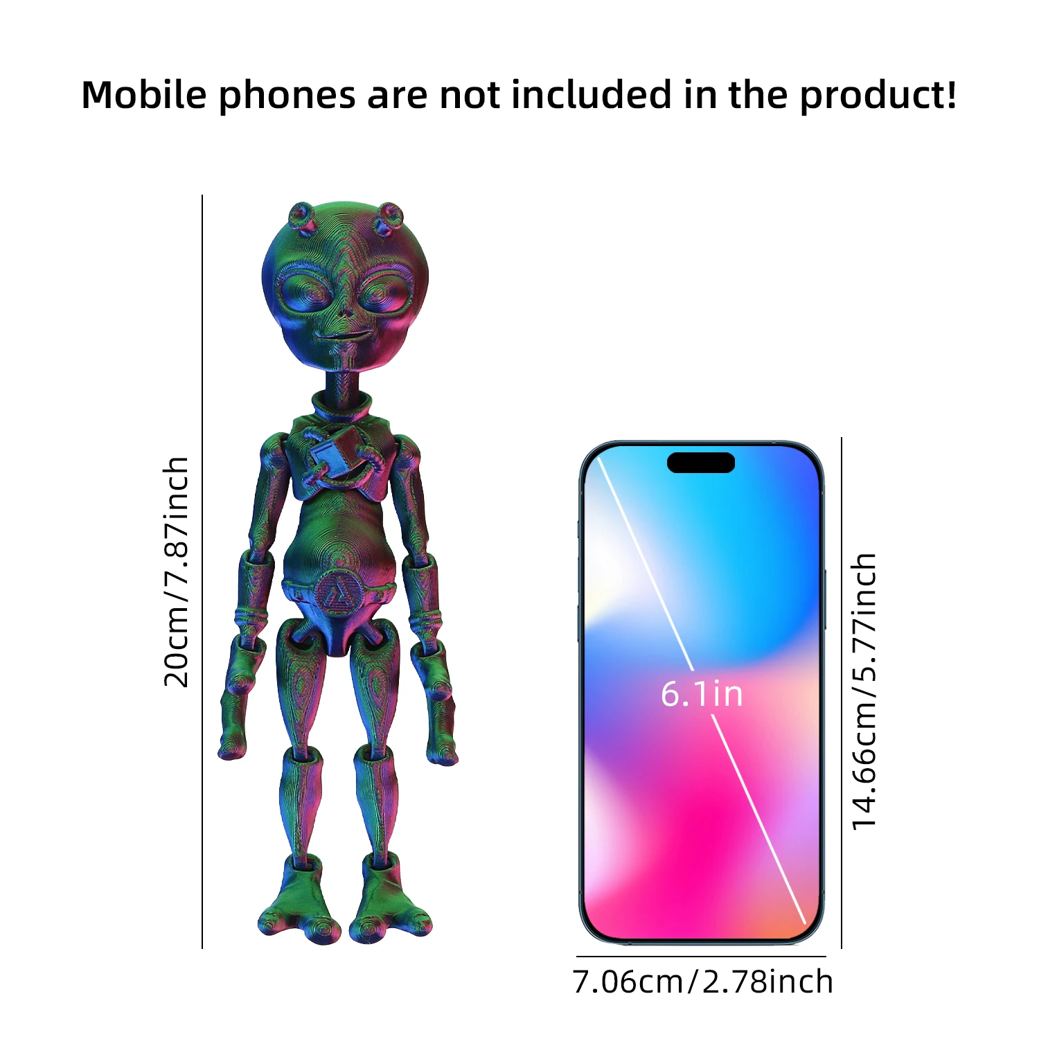 3D alien ornament with movable joints, creative Halloween, Christmas gifts, handmade holiday decorations 6