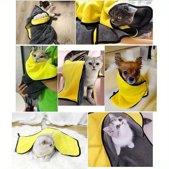 2PCS Quick Drying Dog And Cat Towels Soft Fiber Towels Absorbent Bath Towel Pet Bathrobe Convenient Cleaning Towel Pet Supplies 5