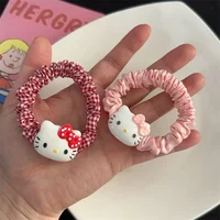 2Pcs Hello Kitty Hair Rope Cute Girl Cartoon Rubber Band Kids Girl Hair Accessories 2