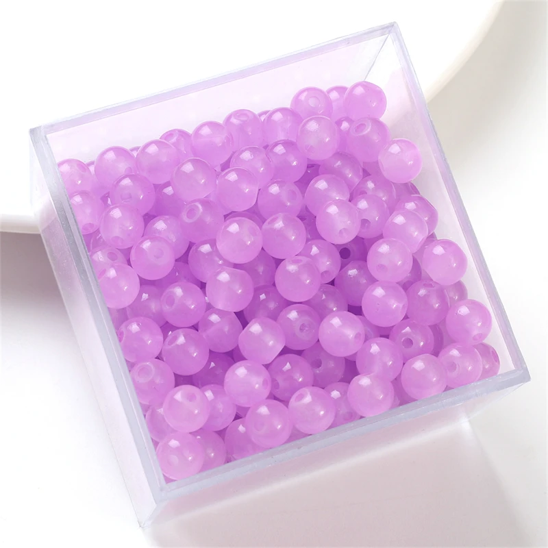 50-Piece Set of Vibrant Glass Imitation Jade Beads for Handmade Jewelry Crafting