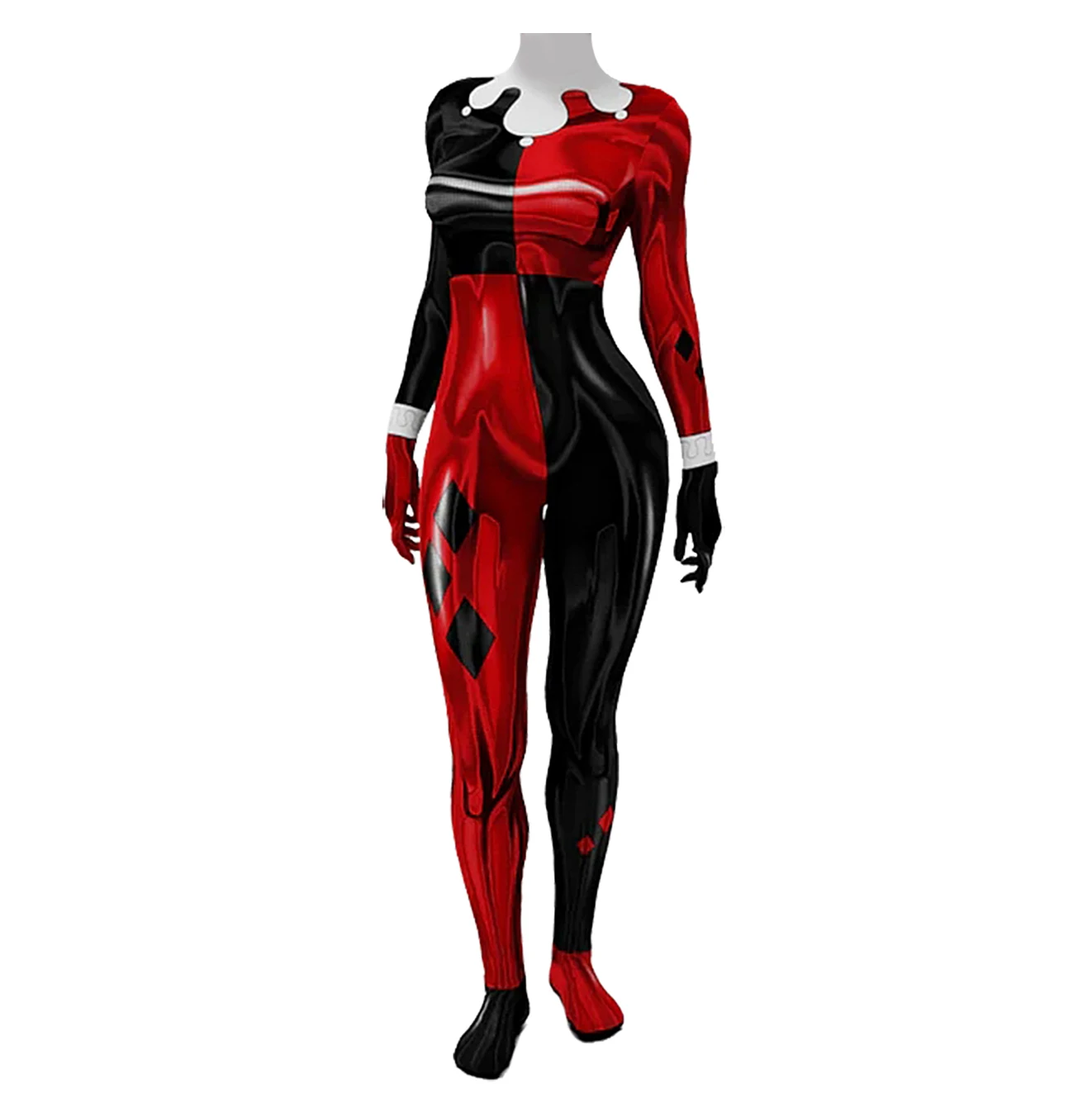 DC-Inspired Harley Quinn Spandex Bodysuit Cosplay Costume for Women