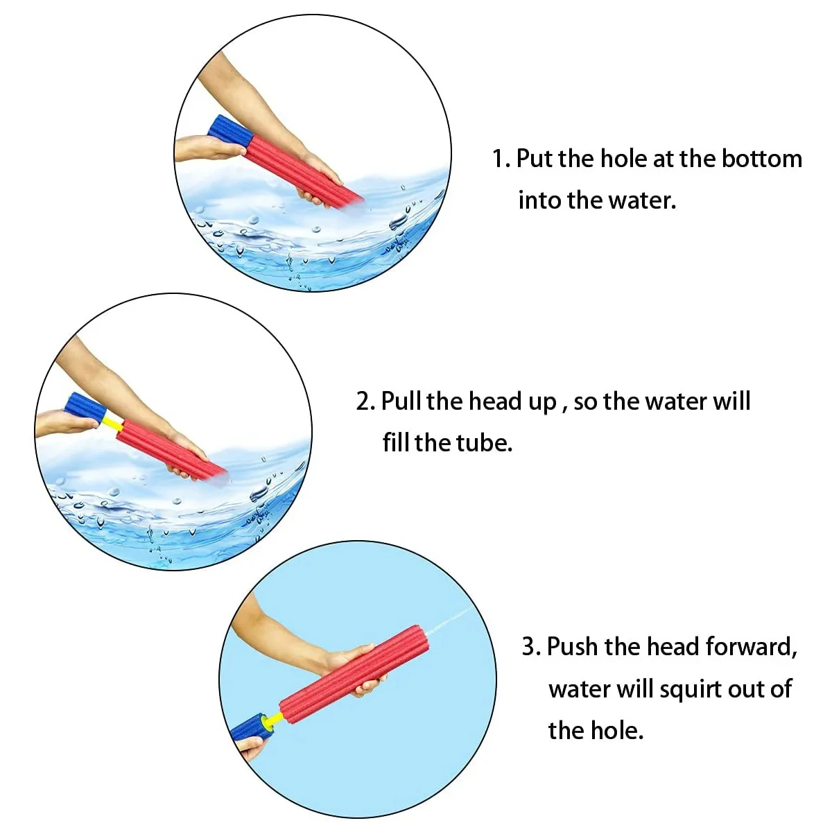 Summer Water Gun Toy Pearl Cotton Water Cannon Eva Suction Gun Plum Blossom Cannon Pool Toy Children's Outdoor