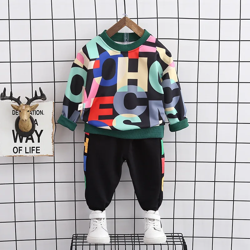 

2023 Spring and Autumn Children's Wear Sweatshirts Fully Printed Letters Men's and Women's Baby Sports Clothes