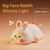 New LED Touch USB Rechargeable Silicone Rabbit Night Light Indoor Atmosphere Light Suitable for Children's Toys Christmas Gifts 4