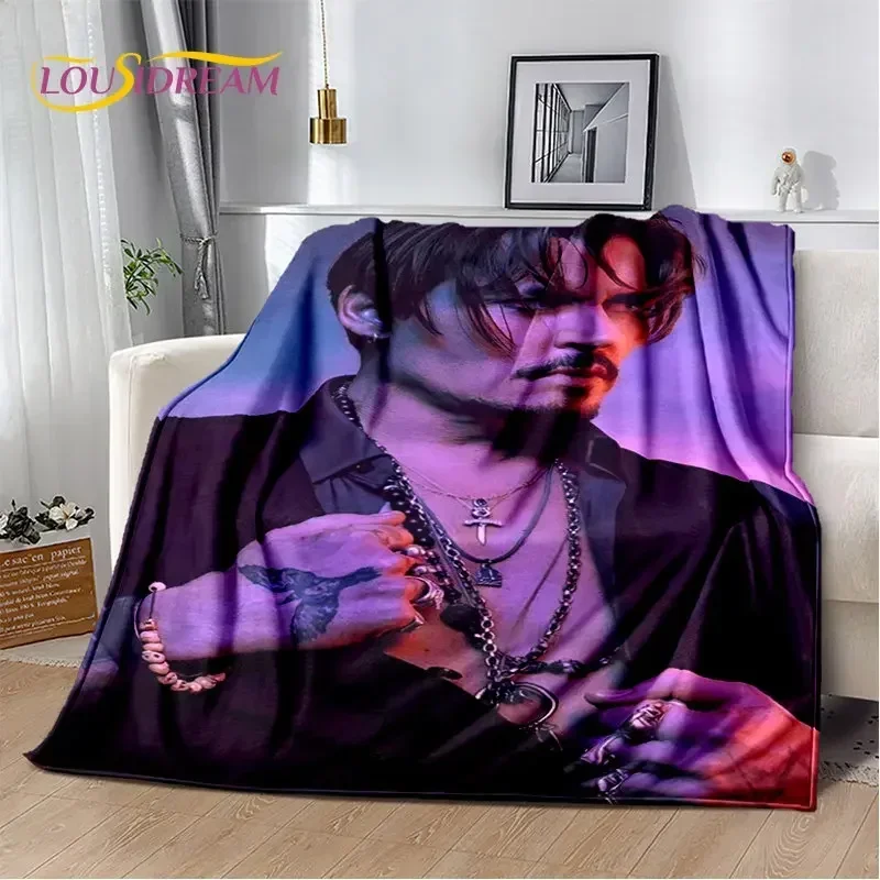 3D Printing Johnny Depp Series Soft Plush Blanket,Flannel Blanket Throw Blanket for Living Room Bedroom Bed Sofa Picnic Cover 2