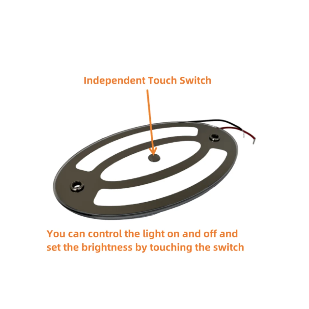 RV Ceiling Light RV LED Ceiling Light 12V Acrylic Panel Light with Touch On/Off Dimming Switch Camper Truck Trailer Cabin Interior Ceiling