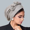 KepaHoo Beautiful Women Shiny Bowknot Beanies Muslin Ruffled Turban Hijab Headscarf Wrap Hair Cover Bonnet Cap Hat Headwear 2