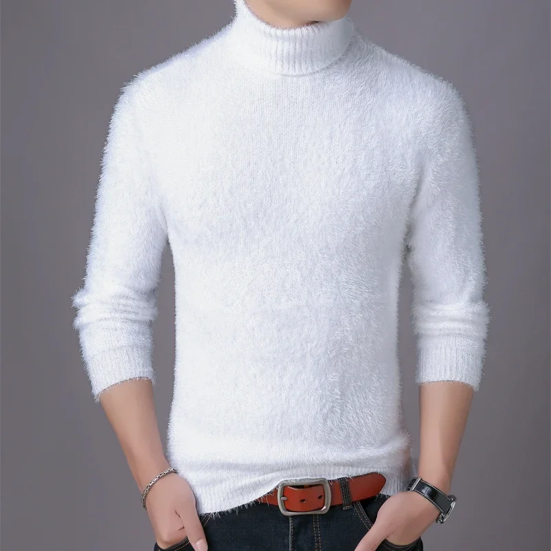 2024 Cashmere Sweater Men New Winter Thick Warm Mens Christmas Sweaters Turtleneck Male Pullovers Fashion Knitwear Pull Homme