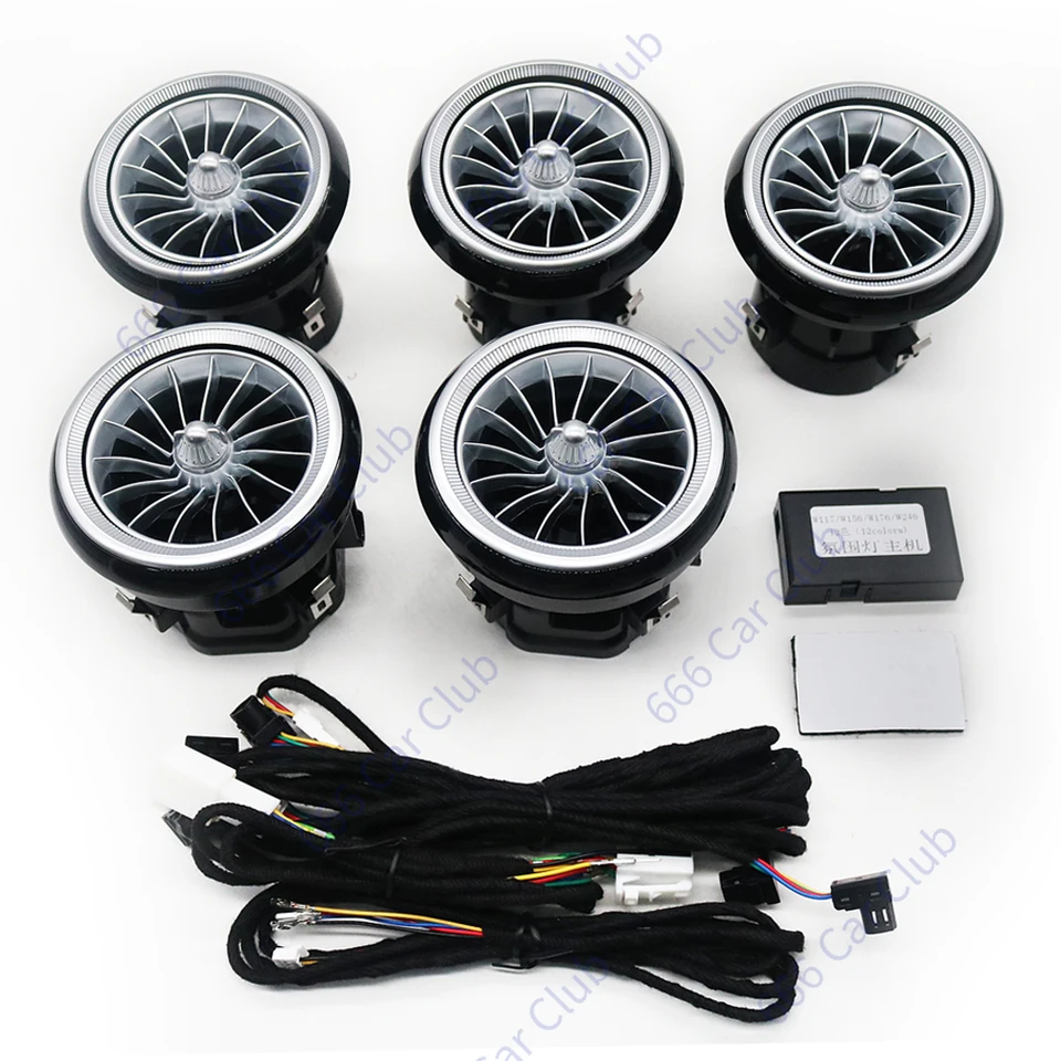 メルセデスベンツ　Aクラス・Cクラス用(W176/W117等)アンビエントライト Mercedes-Benz CLA W117 Multicolor Ambient Lights & Air Vent