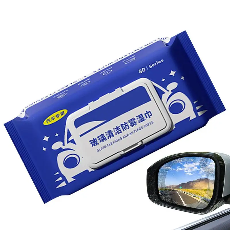 

Car Window Cleaner Wipes Car Glass Wipes Cleaning Tissues & Cloths Portable 80pcs Cleaner Wipes For Truck SUV RV Auto Glass Car