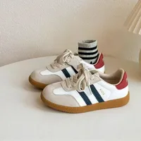 2024 Boys And Girls Canvas Shoes Children's School Performance Shoes Fashion Children Biscuit Bottom Breathable Kids Shoes 2