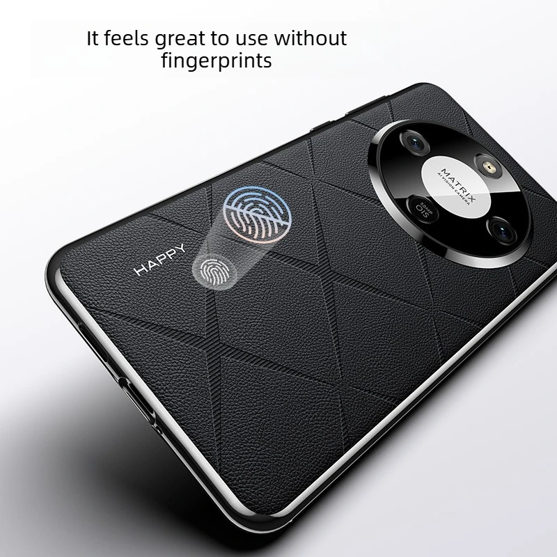 Luxury Plating PU Leather Case with Camera Lens Protection - Premium Slim Hard Cover with Exquisite Texture