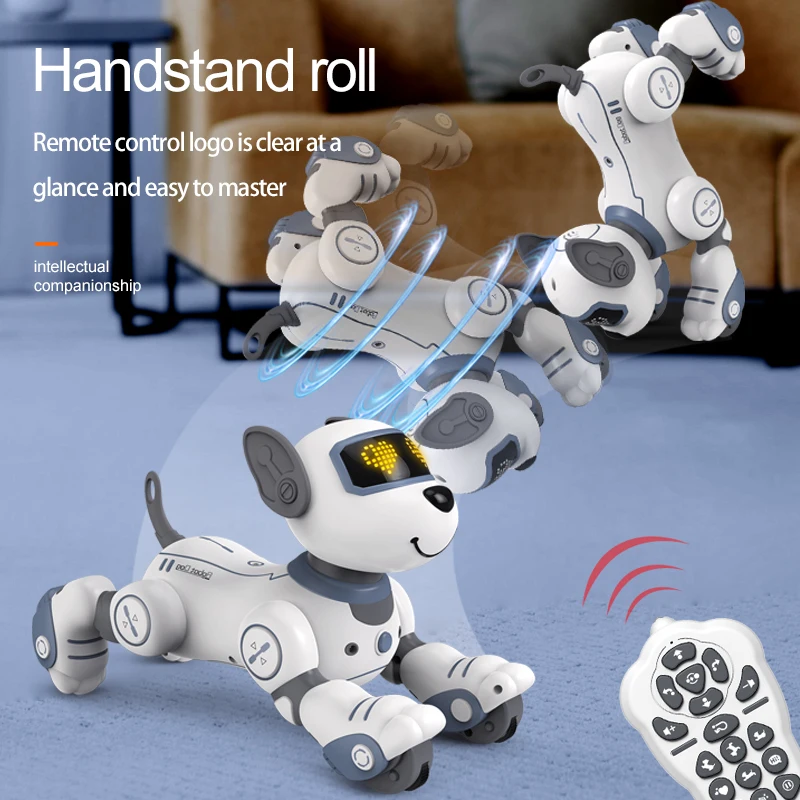 Funny RC Robot Electronic Dog Stunt Dog Voice Command Programmable Touch-sense Music Song Robot Dog for Children's Toys 4
