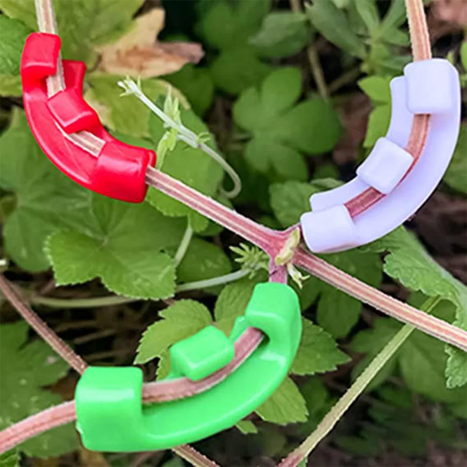 20 Clips Dobladores De Plantas - 90 Grados, Rojos, Para Guiar Tallos Y Controlar Crecimiento