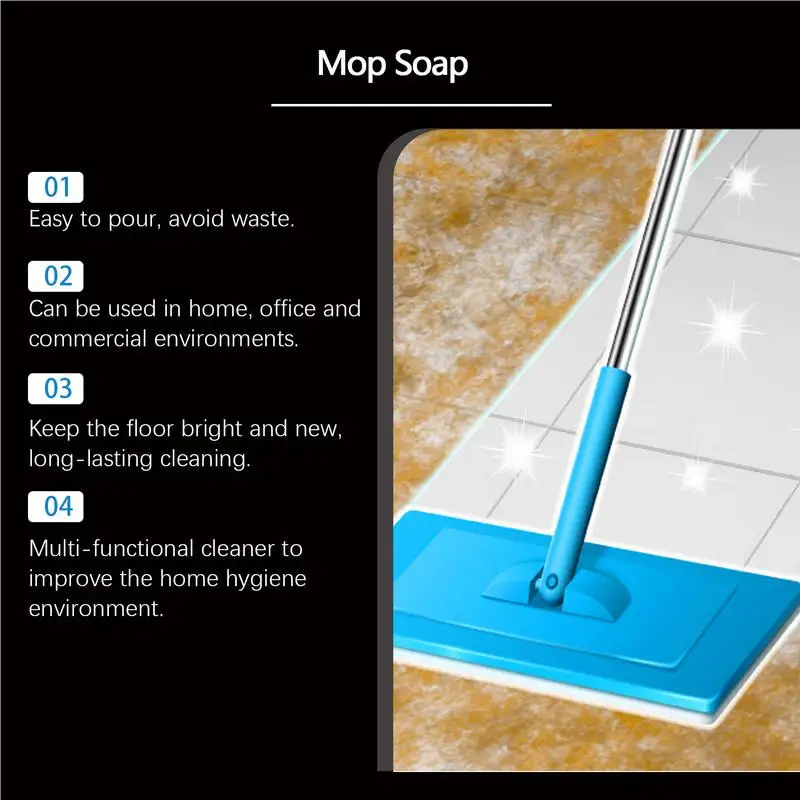 100ml Highly Scented Mop Soap Highly Scented Floor Soap Multi-Purpose Liquid Cleaner Brightening Effect Multi-Action Stain