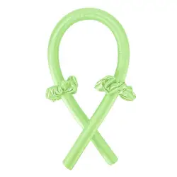 Satin Heatless Curling Set with Headband - Gentle Nighttime Hair Care Solution (Green)