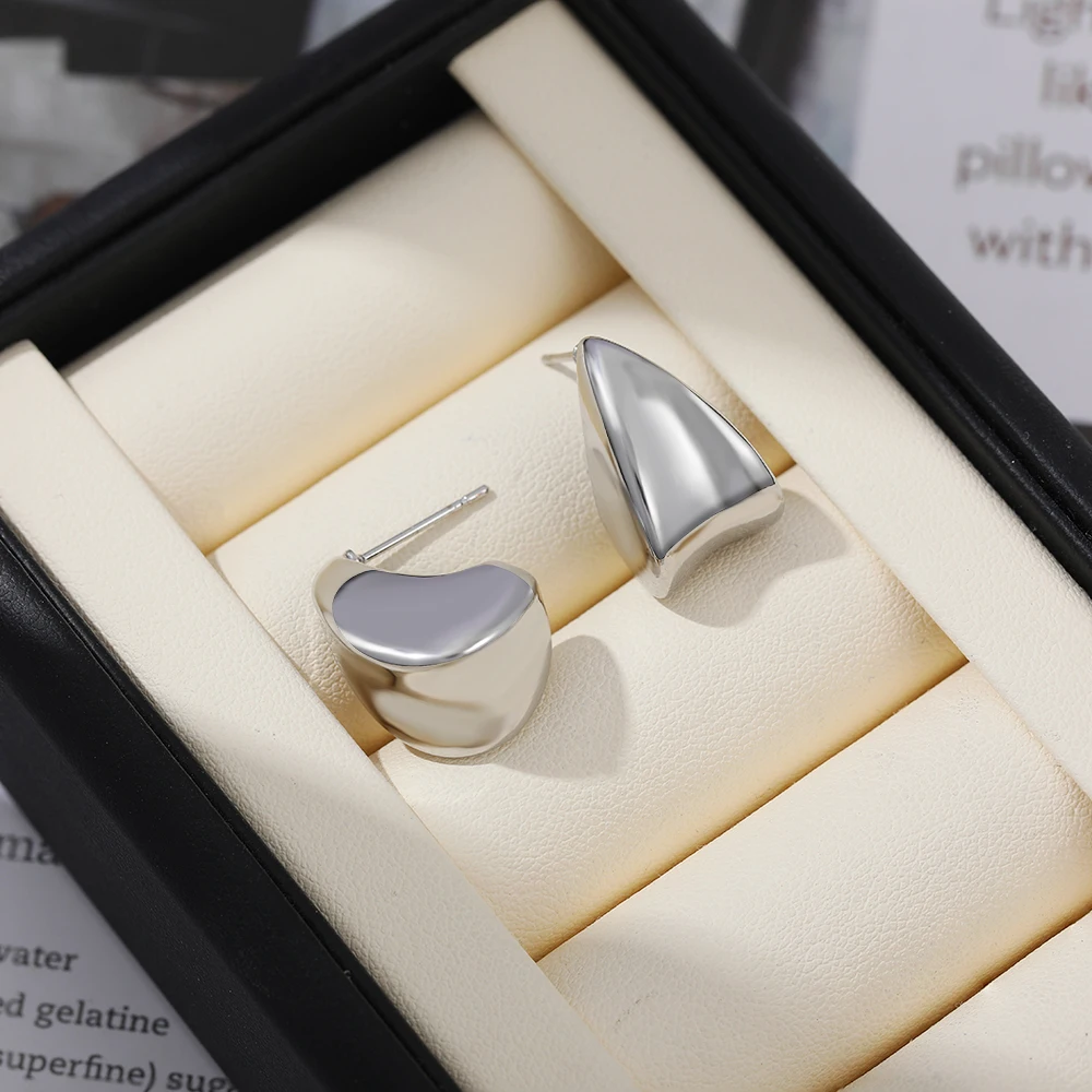 Silver Color New Puff Earrings for Women Sleek Waterproof Water Droplet Chunky Bubbles Women's Earring Chic Jewelry Party Gifts